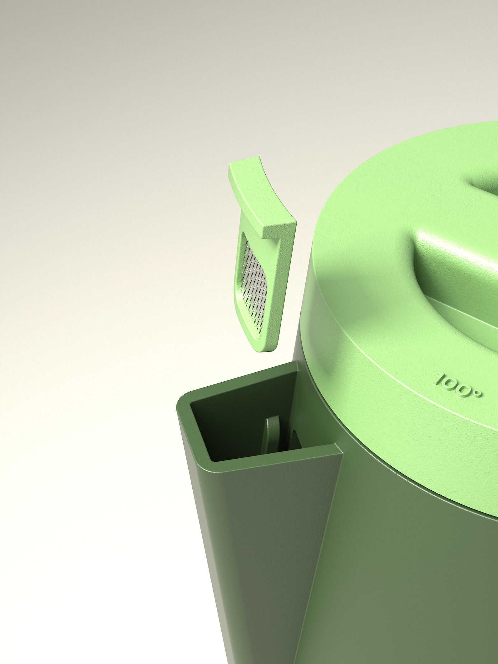 TWIST° von Samuel Tiemann bündelt alle Bedienungsschritte im Deckel des Wasserkochers, die so auch technisch möglich wären