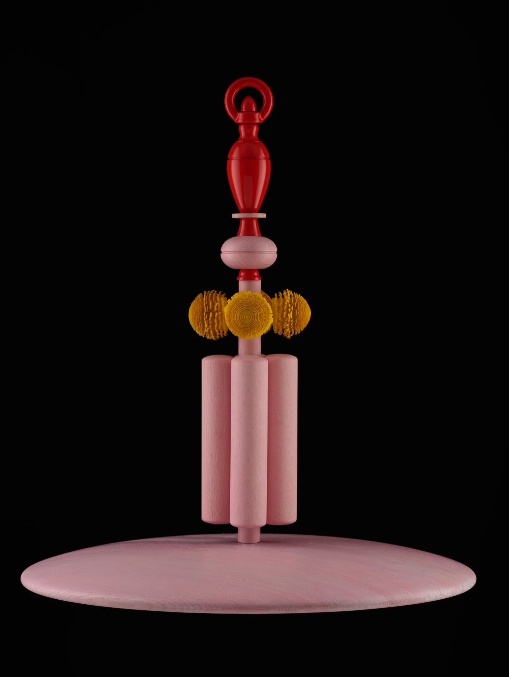 Satellite Chandelier - A contemporary take on the Erzgebirge’s wooden chandelier tradition — blending centuries-old craftsmanship with new design methods and gentle, modern light. image credit: Robert Damisch