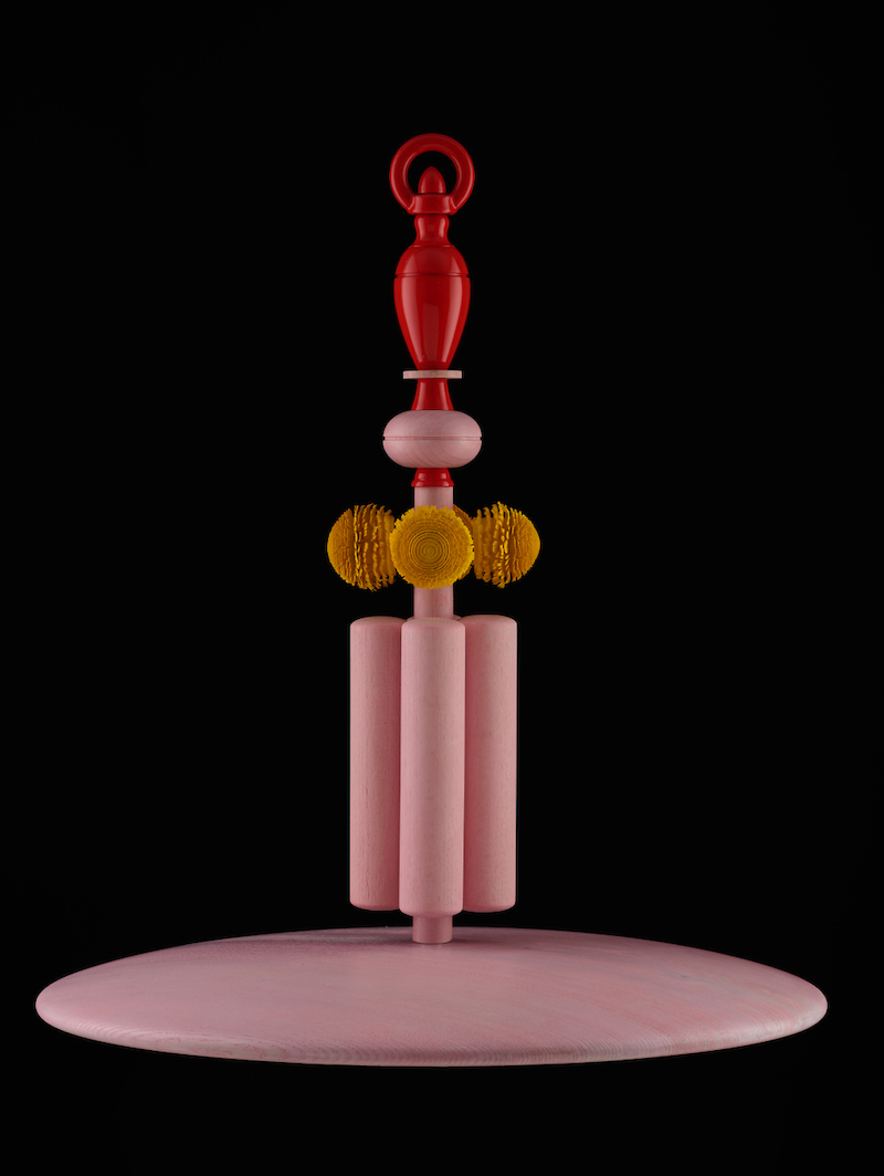 Satellite Chandelier - A contemporary take on the Erzgebirge’s wooden chandelier tradition — blending centuries-old craftsmanship with new design methods and gentle, modern light. image credit: Robert Damisch