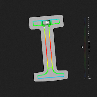 Showcases the innate character of the sensor material - to stretch, through a heat map.