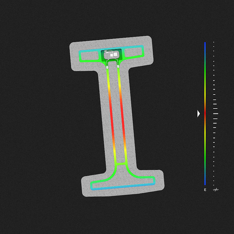 Showcases the innate character of the sensor material - to stretch, through a heat map.