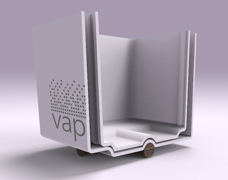 Vapora © Detail: Stecksystem und Bodenauflage.