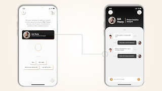Chat-Bildschirm, personalisiert, Gesprächsvorschlag
