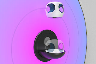 In die Leuchtfläche integrierte Akkuladestation