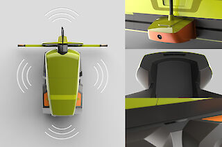 Der Roboter orientiert sich mit Kameras und Sensoren, er erkennt die Blacken mittels Deep Learning.