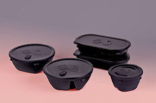 Die fünf Grundformen, Schalen aus PP, Deckel aus TPU