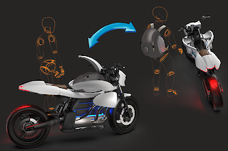 Der Rucksack lässt sich im Motorrad verstauen. Dank der grösseren Bewegungsfreiheit wird die Fahrt sicherer und bequemer.