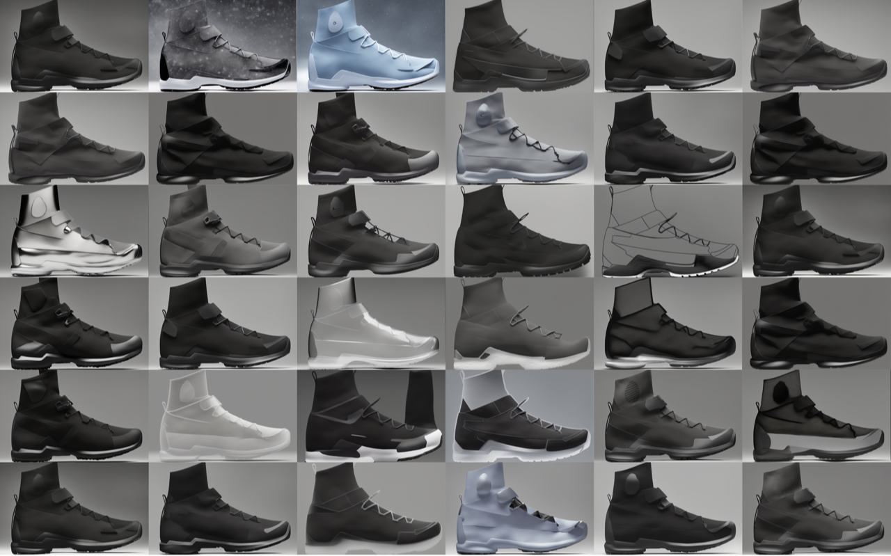 Ein Entwurfsprozess aus dem Modul «Design & AI» von Student Nicolas Desarzens.