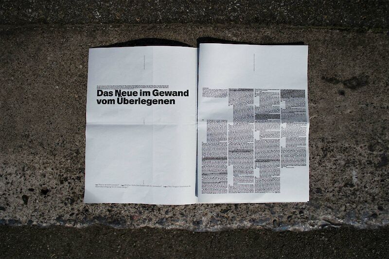 «Die Umsicht» sammelt Fragen aus dem Design und Antworten von Fachpersonen. (Grafische Gestaltung: Severin Weber)