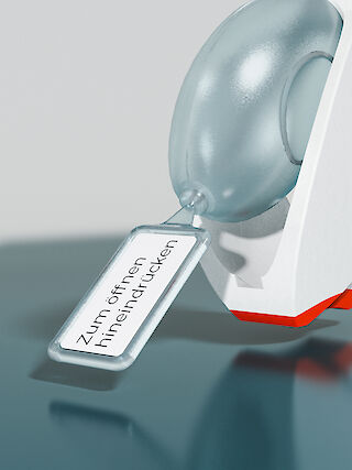 Die Pipette wird in die Halterung gedrückt, so dass sich das Siegel mühelos brechen lässt.