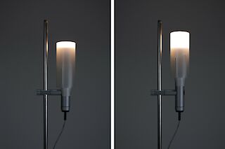 Je nach Positionierung des Schirms, wird das Licht unterschiedlich gestreut.