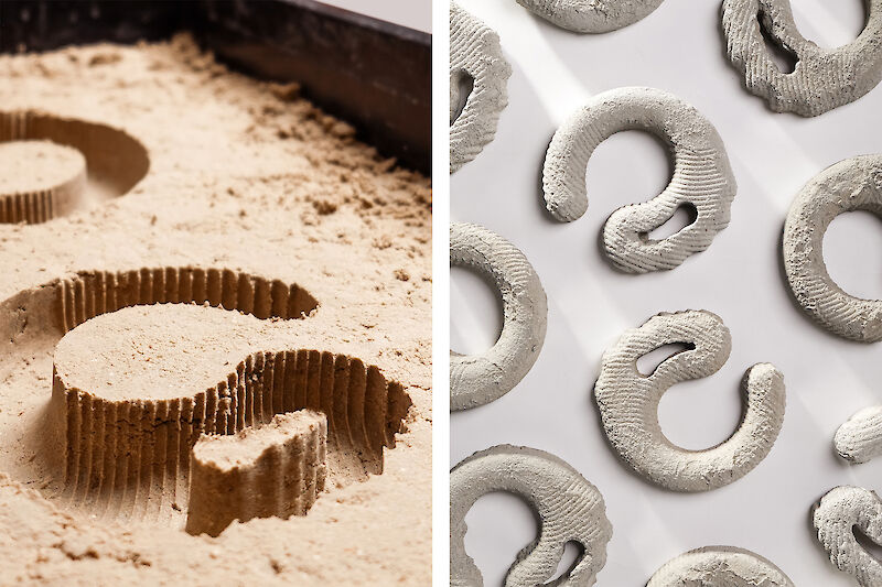 «CORALLUM» entsteht im Sandgussverfahren und lässt sich aus lokal verfügbarem Material produzieren.