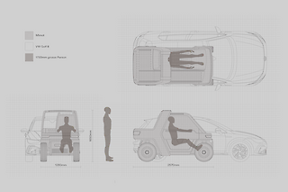 Das elektrische Einpersonen-Fahrzeug «Mimot» ist halb so klein wie übliche Nutzfahrzeuge.