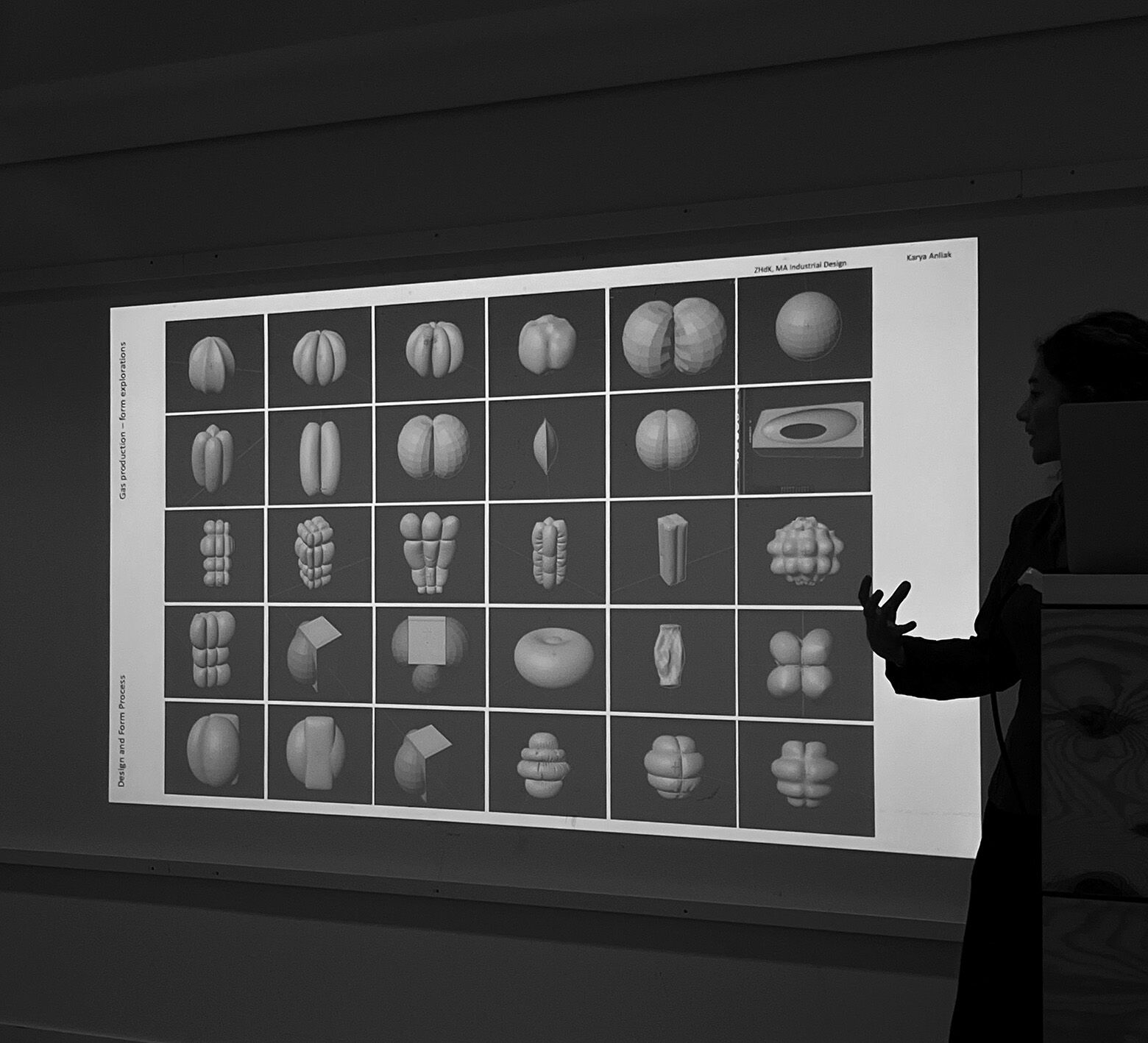 presentation of the design iterations