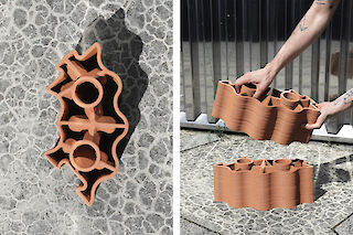 Die im 3D-Druck hergestellte Form kombiniert Wasserspeicher und Windkanäle.